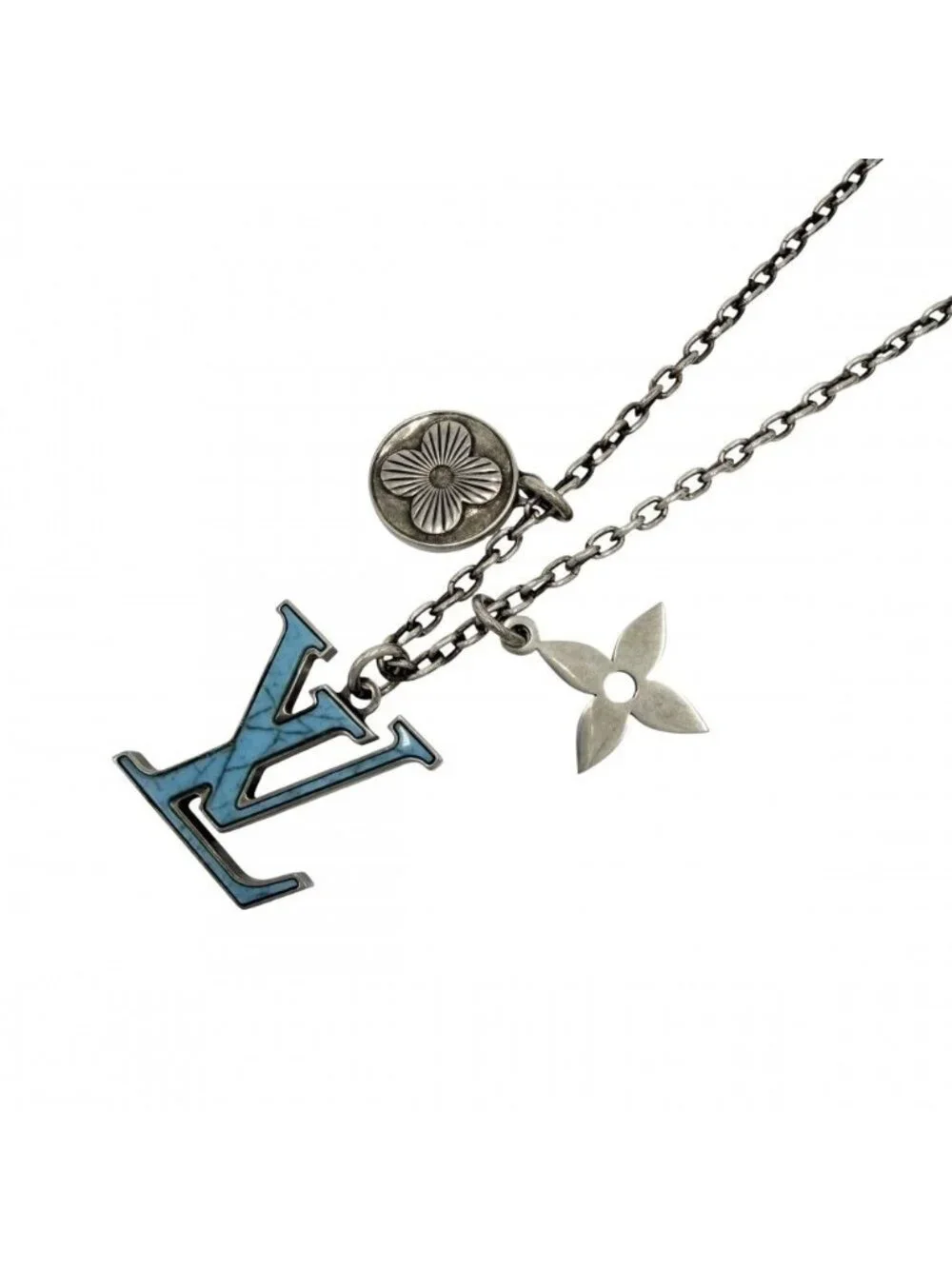 Louis Vuitton Necklace LV Initial Turquoise Long Adjustable Star Pendant Blue